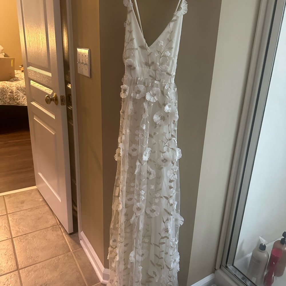 Alter’d State White and Gold Floral Maxi Dress